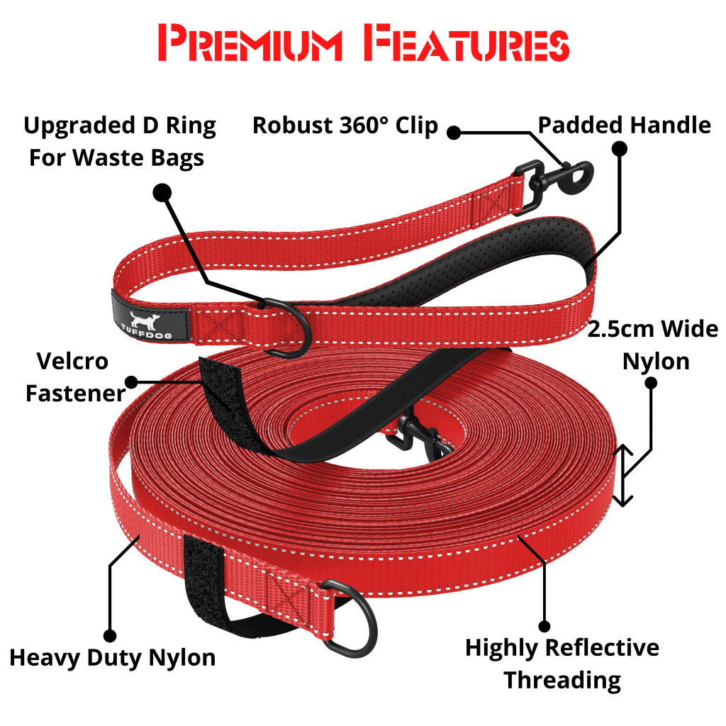TUFFDOG Training Leads (Red) TUFFDOG