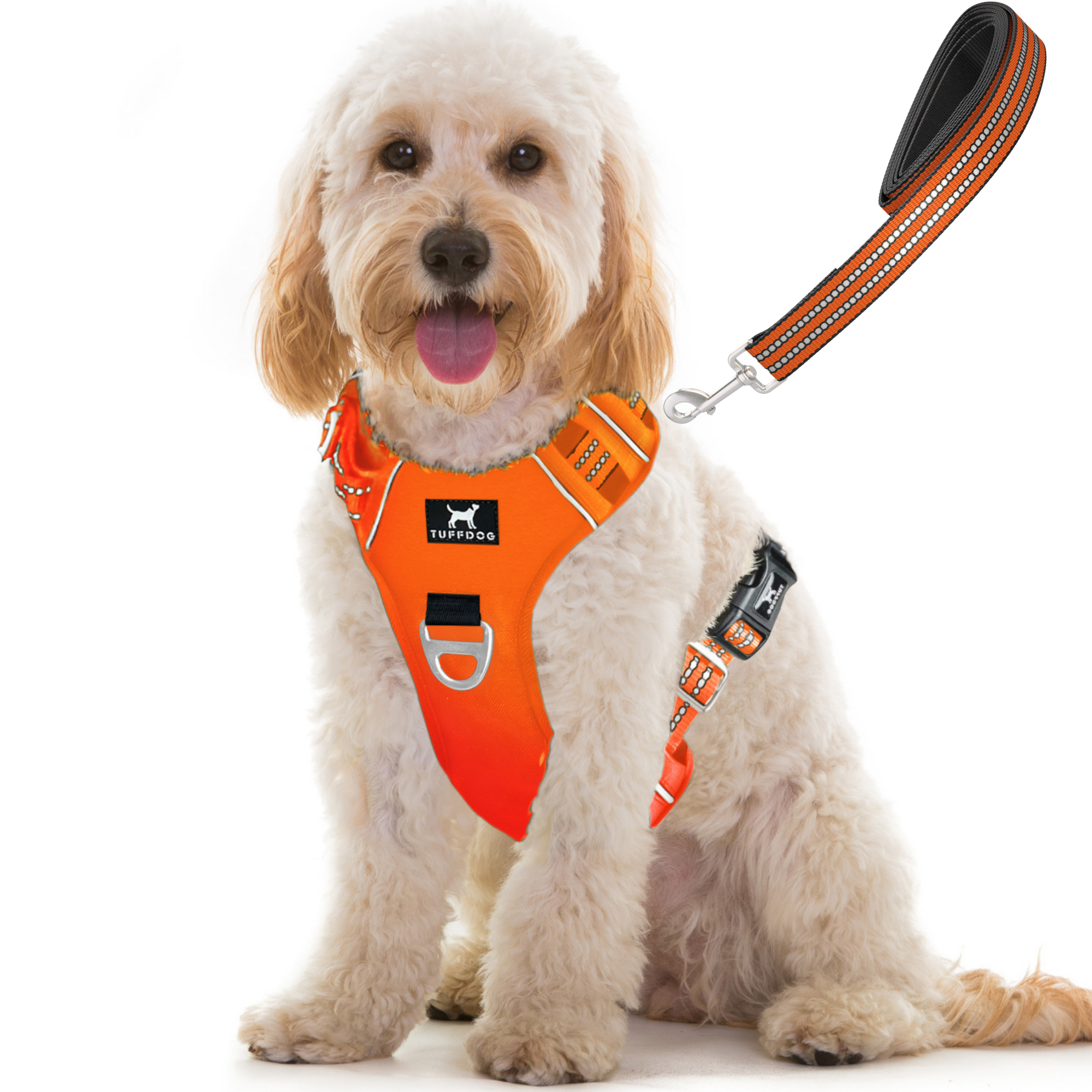 TUFFDOG Easy-Fit No Pull Step-in Dog Harness (Blaze Orange) - TUFFDOG